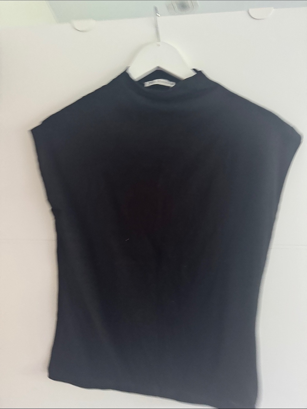 Zara Black Sleeveless Mock Neck Tank Top